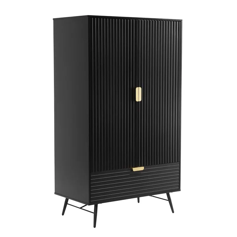 Garderobe Morvi 100x56x175 cm, Svart