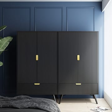 Garderobe Morvi 100x56x175 cm - Svart - Oppbevaring - Klesoppbevaring - Garderober & garderobesystem - Garderobeskap & klesskap