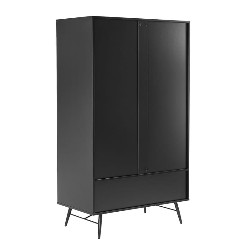 Garderobe Morvi 100x56x175 cm - Svart - Oppbevaring - Klesoppbevaring - Garderober & garderobesystem - Garderobeskap & klesskap