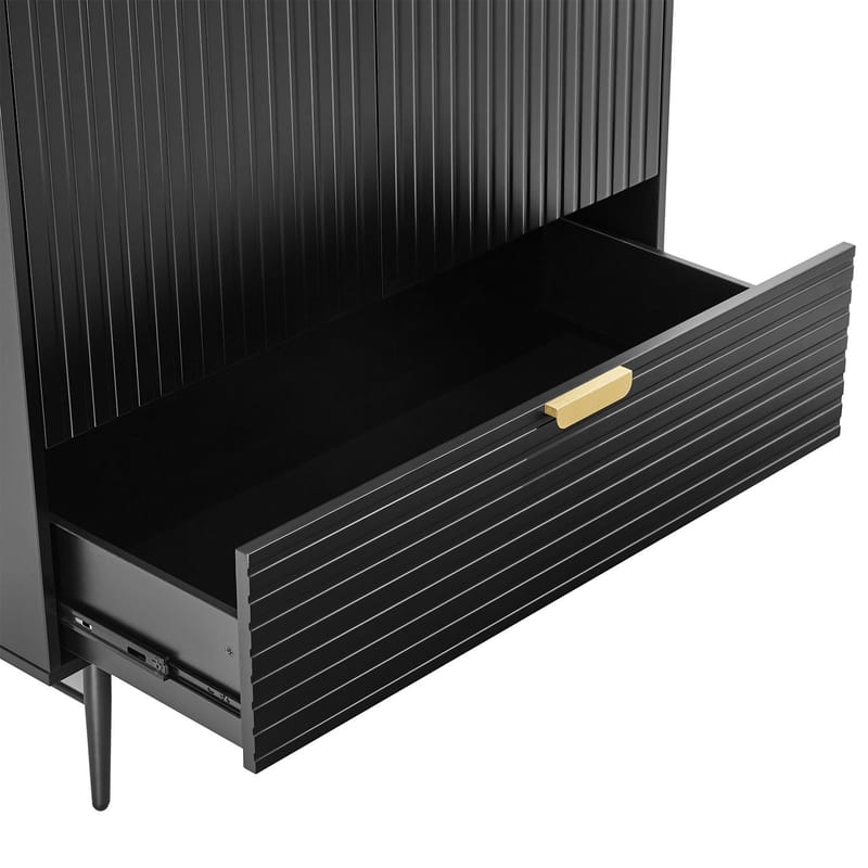 Garderobe Morvi 100x56x175 cm - Svart - Oppbevaring - Klesoppbevaring - Garderober & garderobesystem - Garderobeskap & klesskap