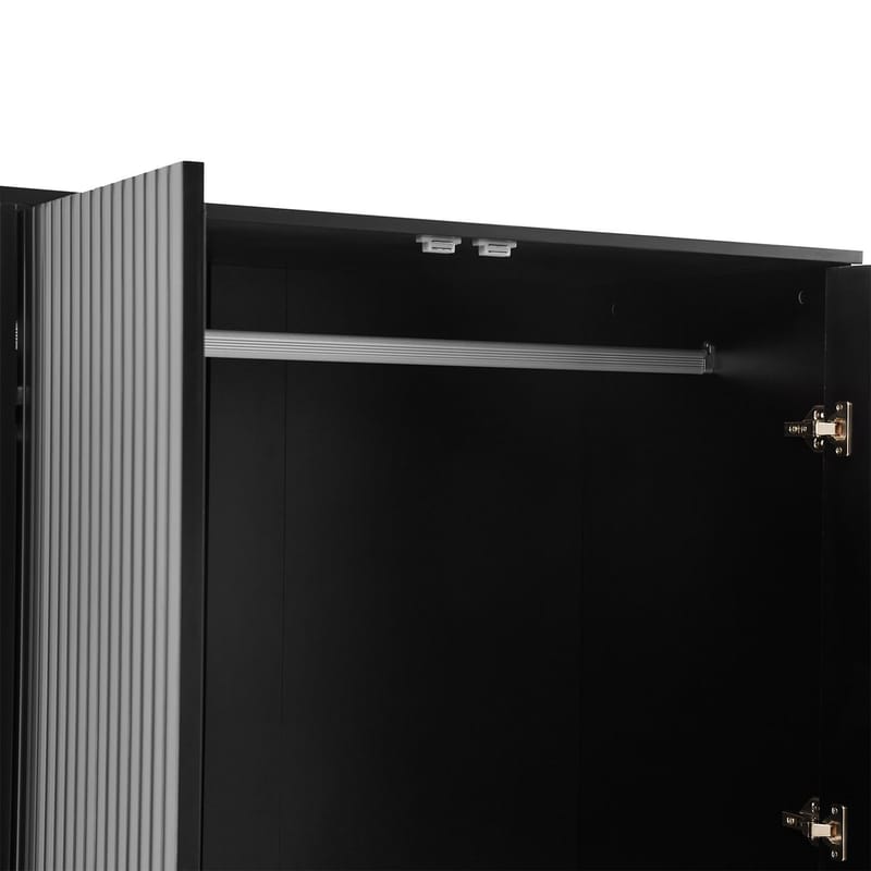 Garderobe Morvi 100x56x175 cm - Svart - Oppbevaring - Klesoppbevaring - Garderober & garderobesystem - Garderobeskap & klesskap