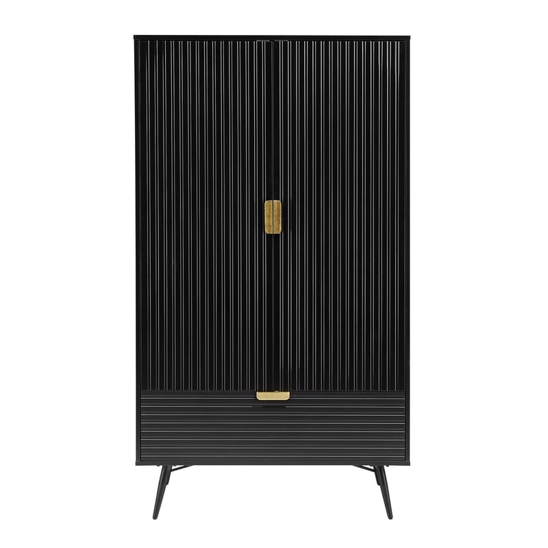 Garderobe Morvi 100x56x175 cm - Svart - Oppbevaring - Klesoppbevaring - Garderober & garderobesystem - Garderobeskap & klesskap