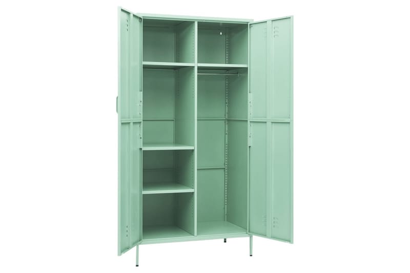 Garderobe myntegrønn 90x50x180 cm stål - grønn - Garderober & garderobesystem - Garderobeskap & klesskap