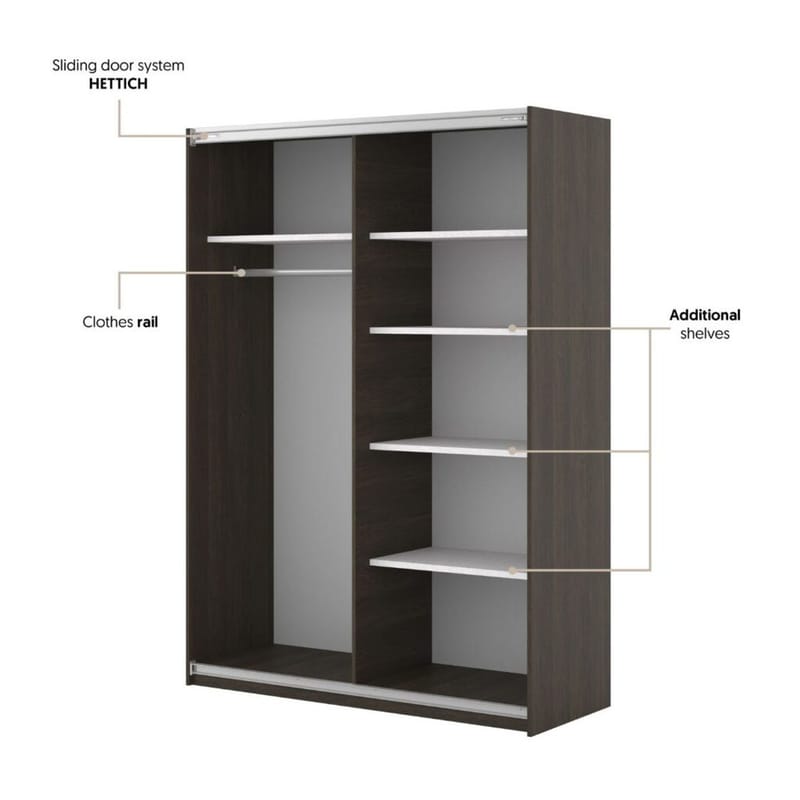 Garderobe Niva 2 skyvedørs garderobe - Dunin Eik - Oppbevaring - Klesoppbevaring - Garderober & garderobesystem