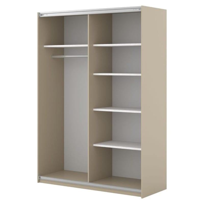Garderobe Niva 2 skyvedørs garderobe - Lys Beige - Oppbevaring - Klesoppbevaring - Garderober & garderobesystem