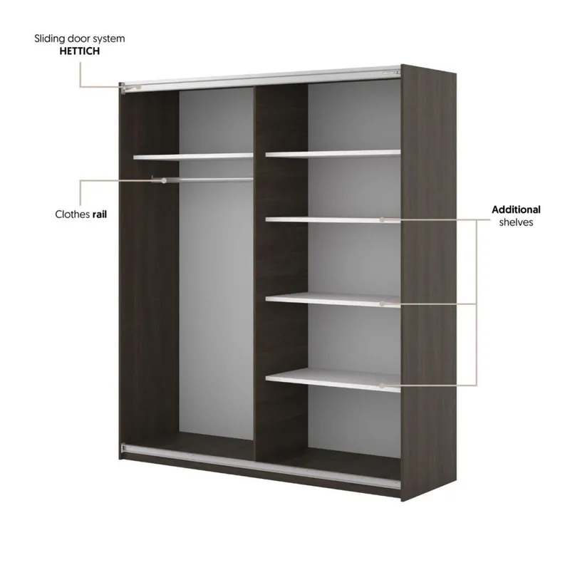 Garderobe Niva Bred 2 Skyvedør - Dunin Eik - Oppbevaring - Klesoppbevaring - Garderober & garderobesystem