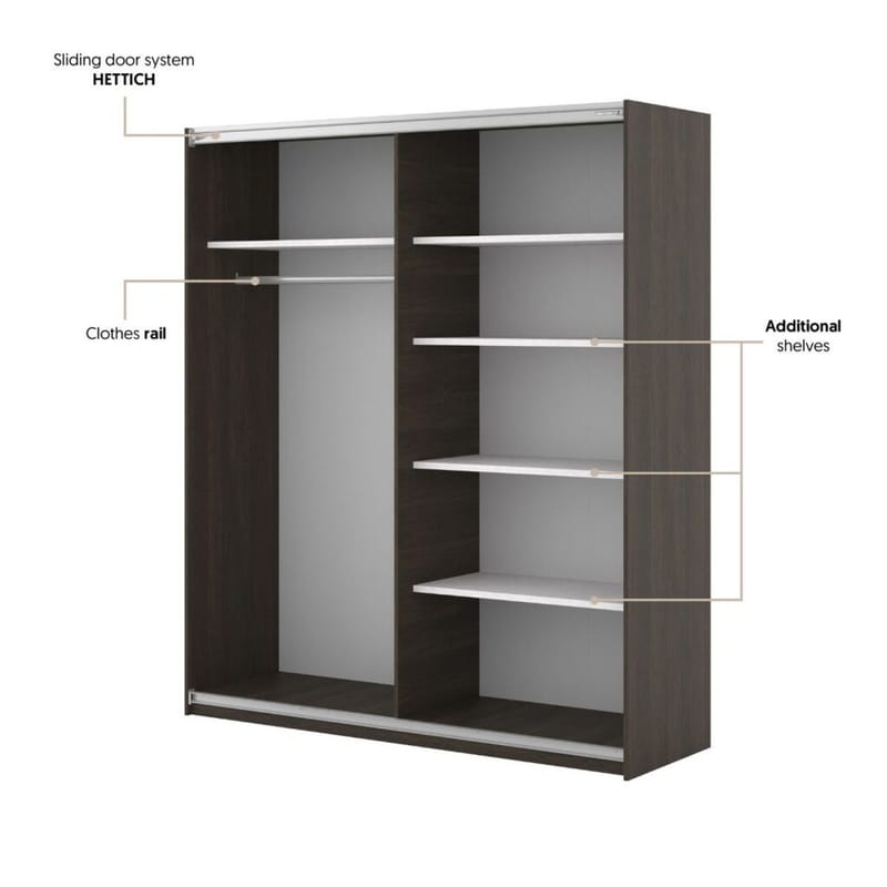 Garderobe Niva Bred 2 Skyvedør - Dunin Eik - Oppbevaring - Klesoppbevaring - Garderober & garderobesystem