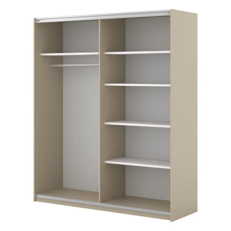 Garderobe Niva Bred 2 Skyvedør - Lys Beige - Oppbevaring - Klesoppbevaring - Garderober & garderobesystem
