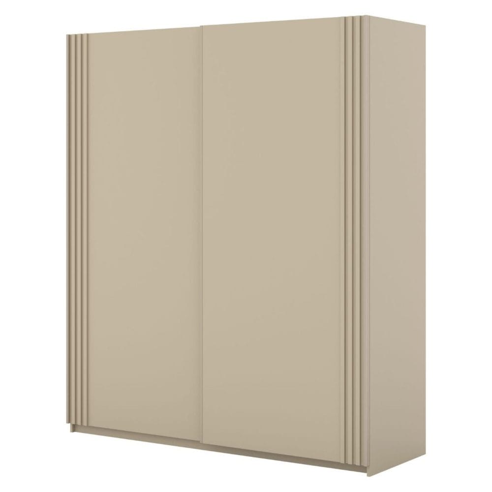 Garderobe Niva Bred 2 Skyvedør - Lys Beige