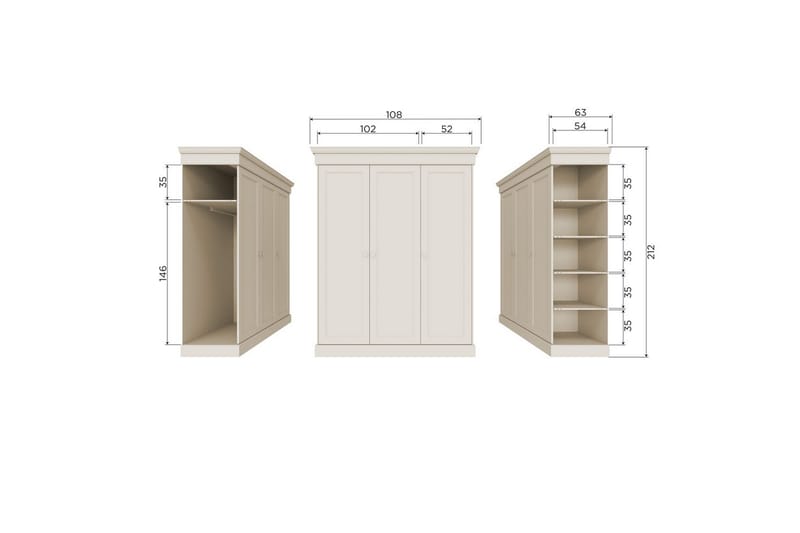 Garderobe Olivia - Oppbevaring - Klesoppbevaring - Garderober & garderobesystem