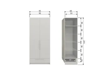 Garderobe Ren 2 dører - 2 dører - Oppbevaring - Klesoppbevaring - Garderober & garderobesystem - Garderobeskap & klesskap