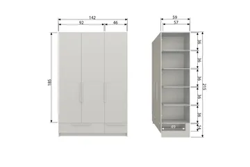 Garderobe Ren 3 dører - 3 dører - Oppbevaring - Klesoppbevaring - Garderober & garderobesystem - Garderobeskap & klesskap