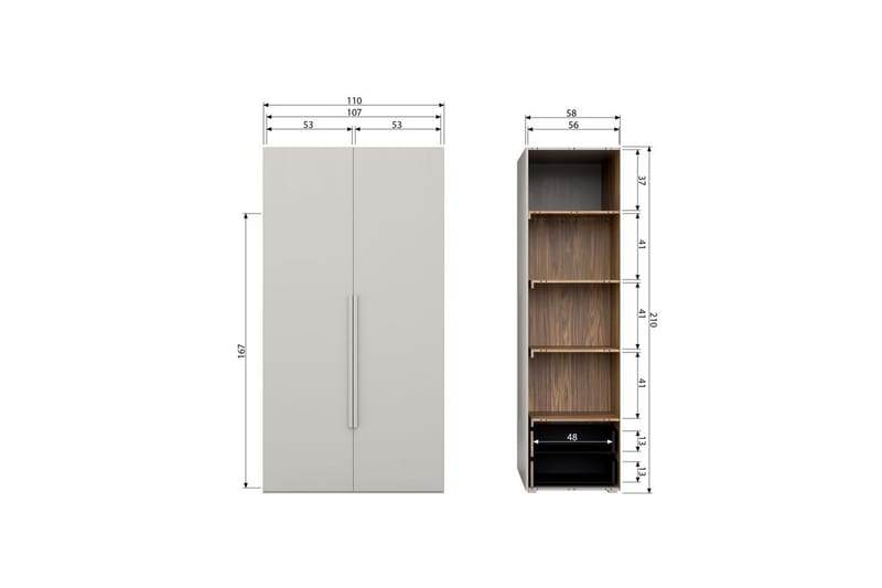 Garderobe Rens 2 dører - 2 dører - Oppbevaring - Klesoppbevaring - Garderober & garderobesystem - Garderobeskap & klesskap