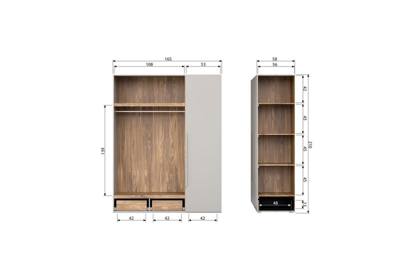 Garderobe Rens 3 dører - 3 dører - Oppbevaring - Klesoppbevaring - Garderober & garderobesystem - Garderobeskap & klesskap