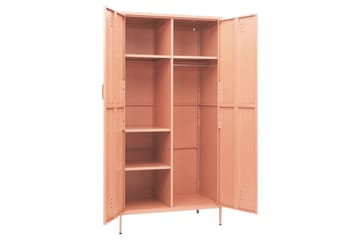 Garderobe rosa 90x50x180 cm stål - Rosa - Oppbevaring - Klesoppbevaring - Garderober & garderobesystem