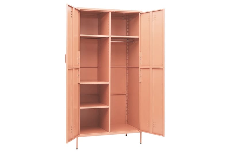 Garderobe rosa 90x50x180 cm stål - Rosa - Garderober & garderobesystem - Garderobeskap & klesskap