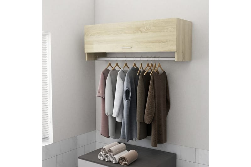 Garderobe sonoma eik 100x32,5x35 cm sponplate - Brun - Oppbevaring - Klesoppbevaring - Garderober & garderobesystem