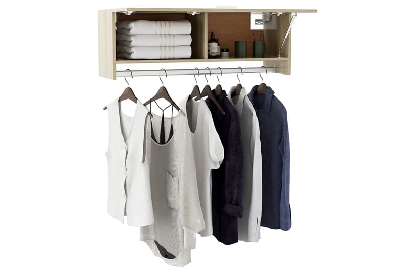 Garderobe sonoma eik 100x32,5x35 cm sponplate - Brun - Oppbevaring - Klesoppbevaring - Garderober & garderobesystem