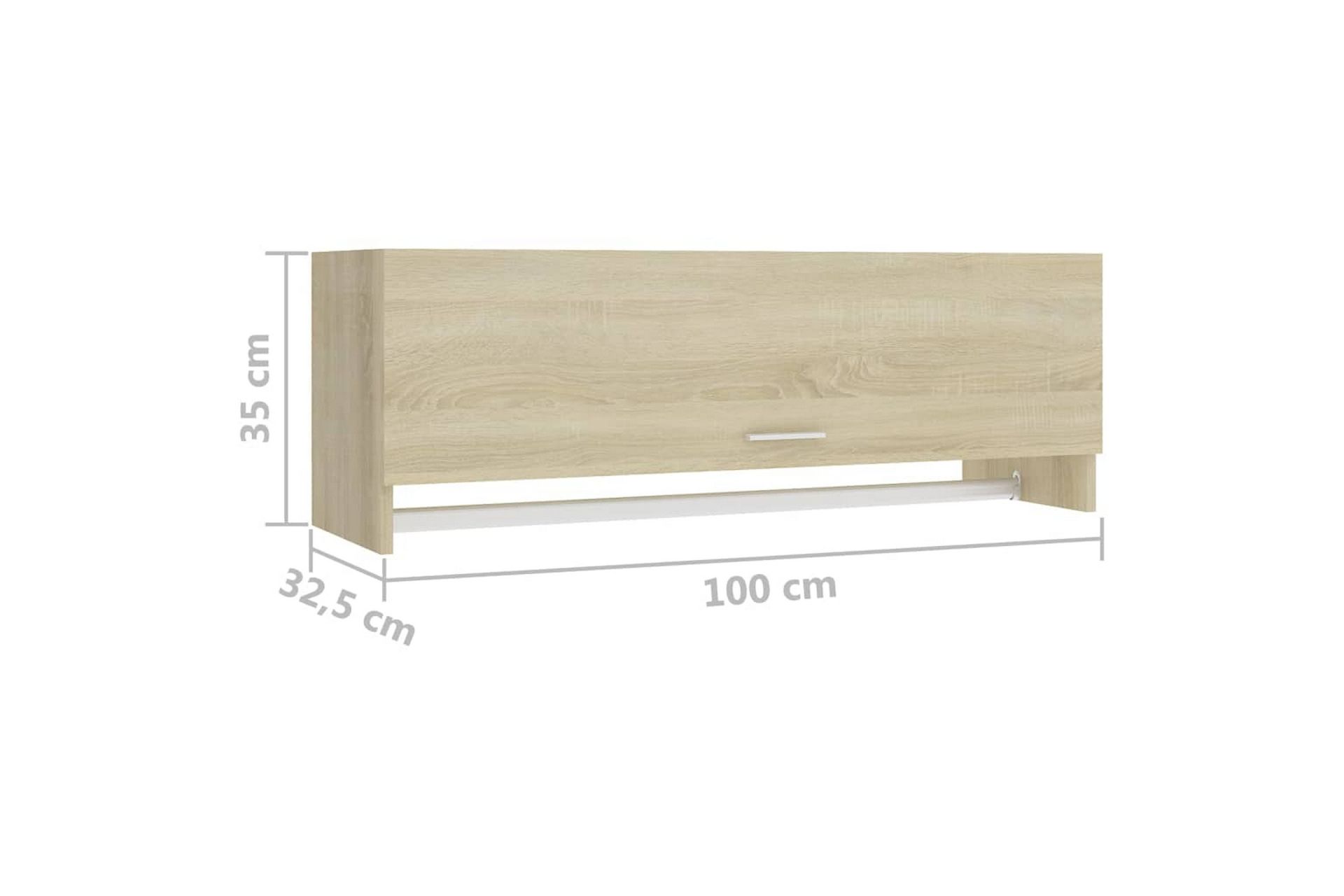 Garderobe sonoma eik 100x32,5x35 cm sponplate - Brun - Oppbevaring - Klesoppbevaring - Garderober & garderobesystem