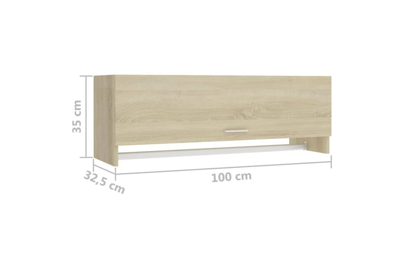 Garderobe sonoma eik 100x32,5x35 cm sponplate - Brun - Oppbevaring - Klesoppbevaring - Garderober & garderobesystem