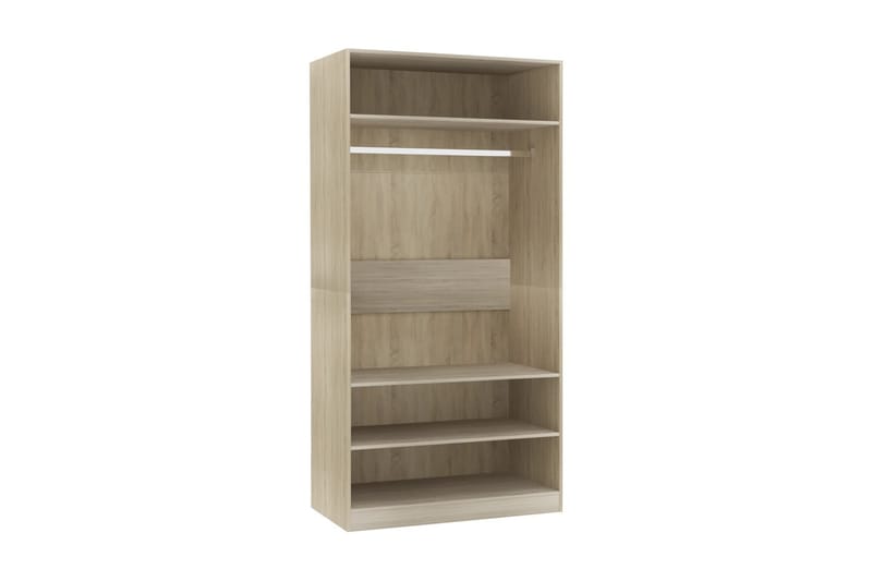 Garderobe sonoma eik 100x50x200 cm sponplate - Brun - Oppbevaring - Klesoppbevaring - Garderober & garderobesystem