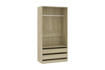 Garderobe sonoma eik 100x50x200 cm sponplate - Brun - Oppbevaring - Klesoppbevaring - Garderober & garderobesystem