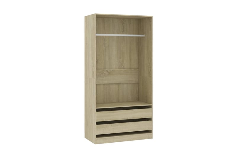Garderobe sonoma eik 100x50x200 cm sponplate - Brun - Oppbevaring - Klesoppbevaring - Garderober & garderobesystem