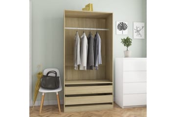 Garderobe sonoma eik 100x50x200 cm sponplate - Brun - Oppbevaring - Klesoppbevaring - Garderober & garderobesystem