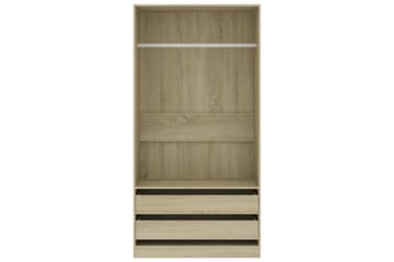 Garderobe sonoma eik 100x50x200 cm sponplate - Brun - Oppbevaring - Klesoppbevaring - Garderober & garderobesystem