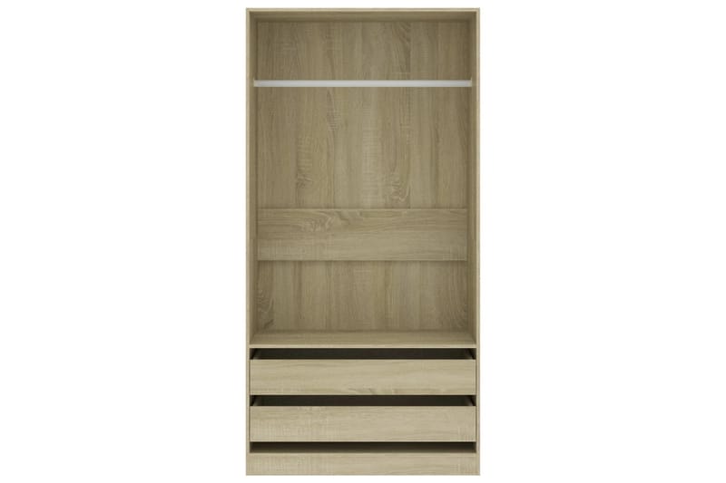 Garderobe sonoma eik 100x50x200 cm sponplate - Brun - Oppbevaring - Klesoppbevaring - Garderober & garderobesystem