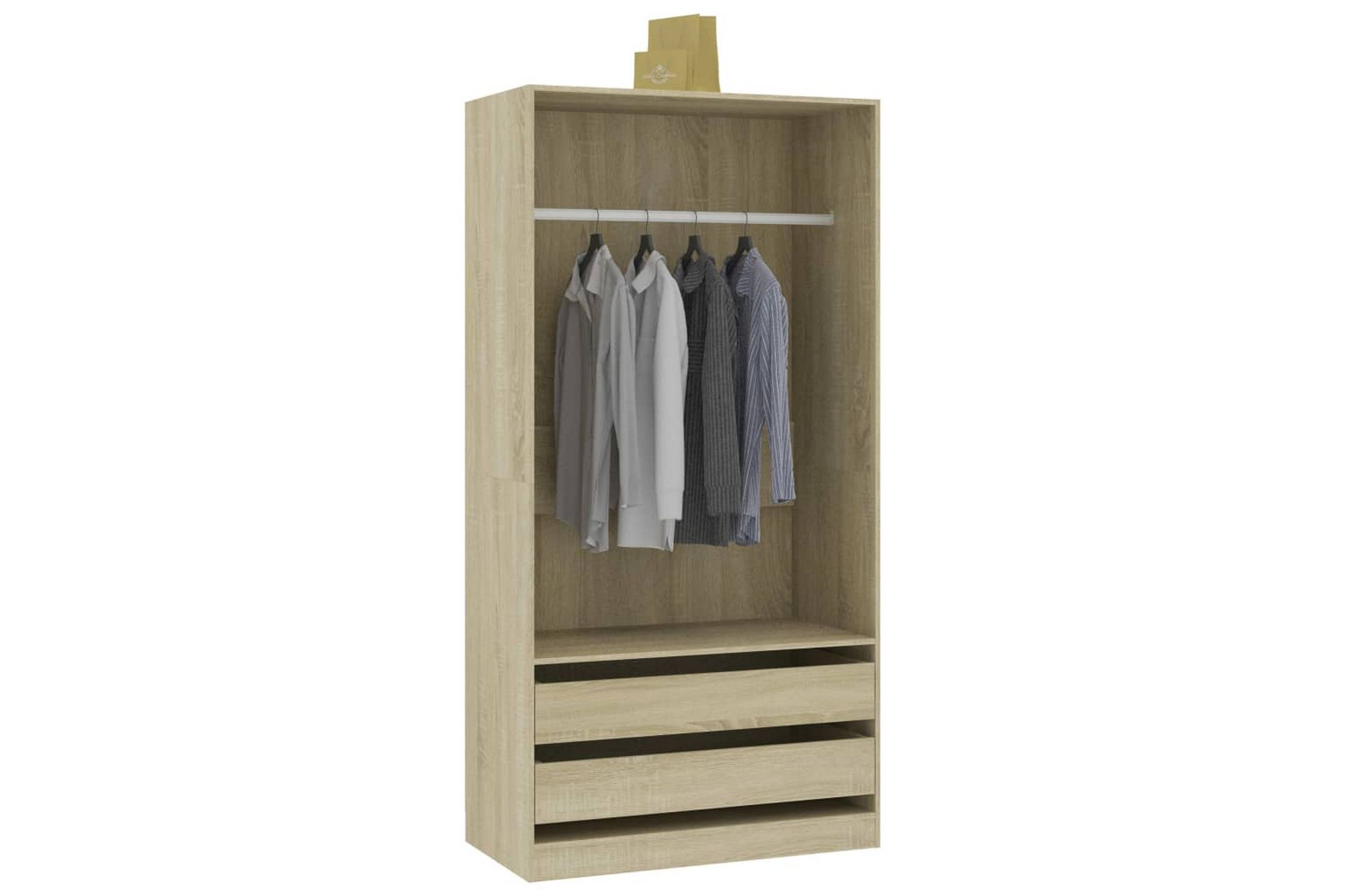 Garderobe sonoma eik 100x50x200 cm sponplate - Brun - Oppbevaring - Klesoppbevaring - Garderober & garderobesystem