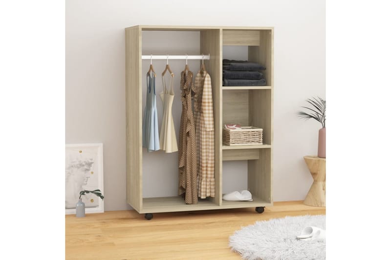 Garderobe sonoma eik 80x40x110 cm sponplate - Brun - Oppbevaring - Klesoppbevaring - Garderober & garderobesystem