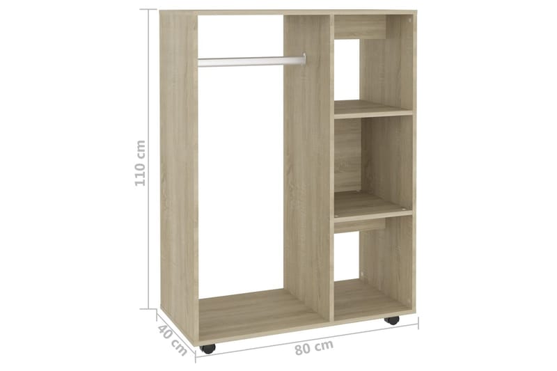 Garderobe sonoma eik 80x40x110 cm sponplate - Brun - Oppbevaring - Klesoppbevaring - Garderober & garderobesystem