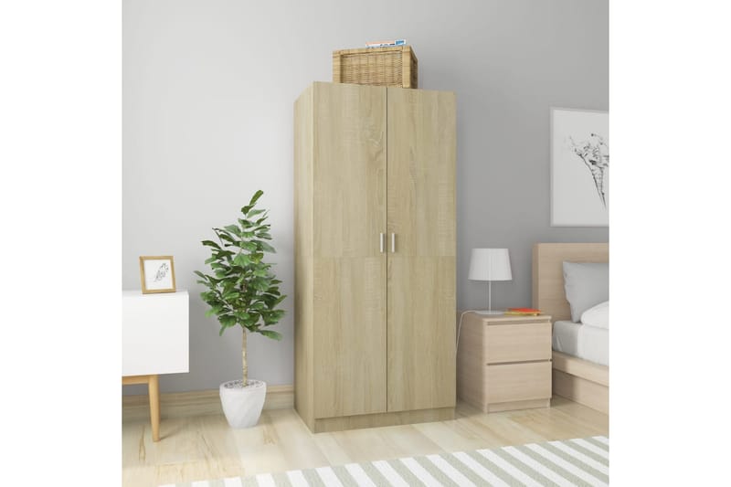 Garderobe sonoma eik 80x52x180 cm sponplate - Oppbevaring - Klesoppbevaring - Garderober & garderobesystem