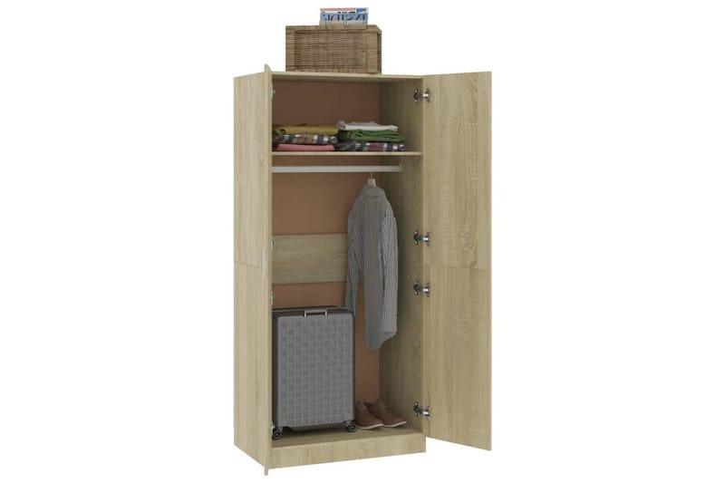 Garderobe sonoma eik 80x52x180 cm sponplate - Oppbevaring - Klesoppbevaring - Garderober & garderobesystem