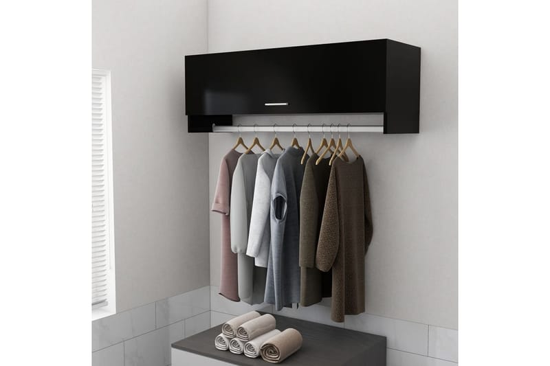 Garderobe svart 100x32,5x35 cm sponplate - Svart - Garderober & garderobesystem - Garderobeskap & klesskap
