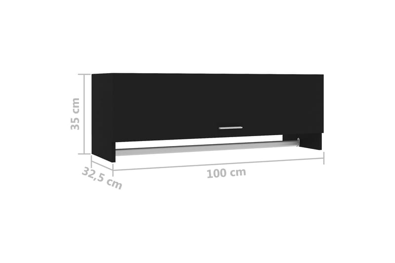 Garderobe svart 100x32,5x35 cm sponplate - Svart - Oppbevaring - Klesoppbevaring - Garderober & garderobesystem