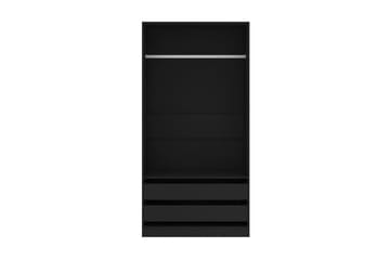 Garderobe svart 100x50x200 cm sponplate - Svart - Oppbevaring - Klesoppbevaring - Garderober & garderobesystem