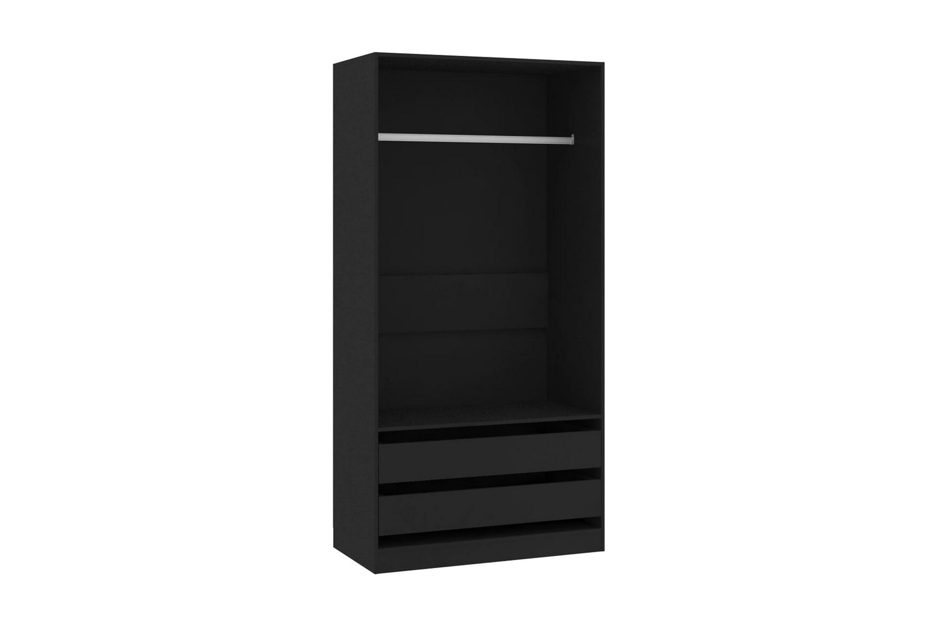 Garderobe svart 100x50x200 cm sponplate - Svart - Oppbevaring - Klesoppbevaring - Garderober & garderobesystem