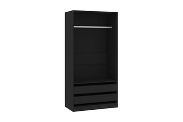 Garderobe svart 100x50x200 cm sponplate - Svart - Oppbevaring - Klesoppbevaring - Garderober & garderobesystem