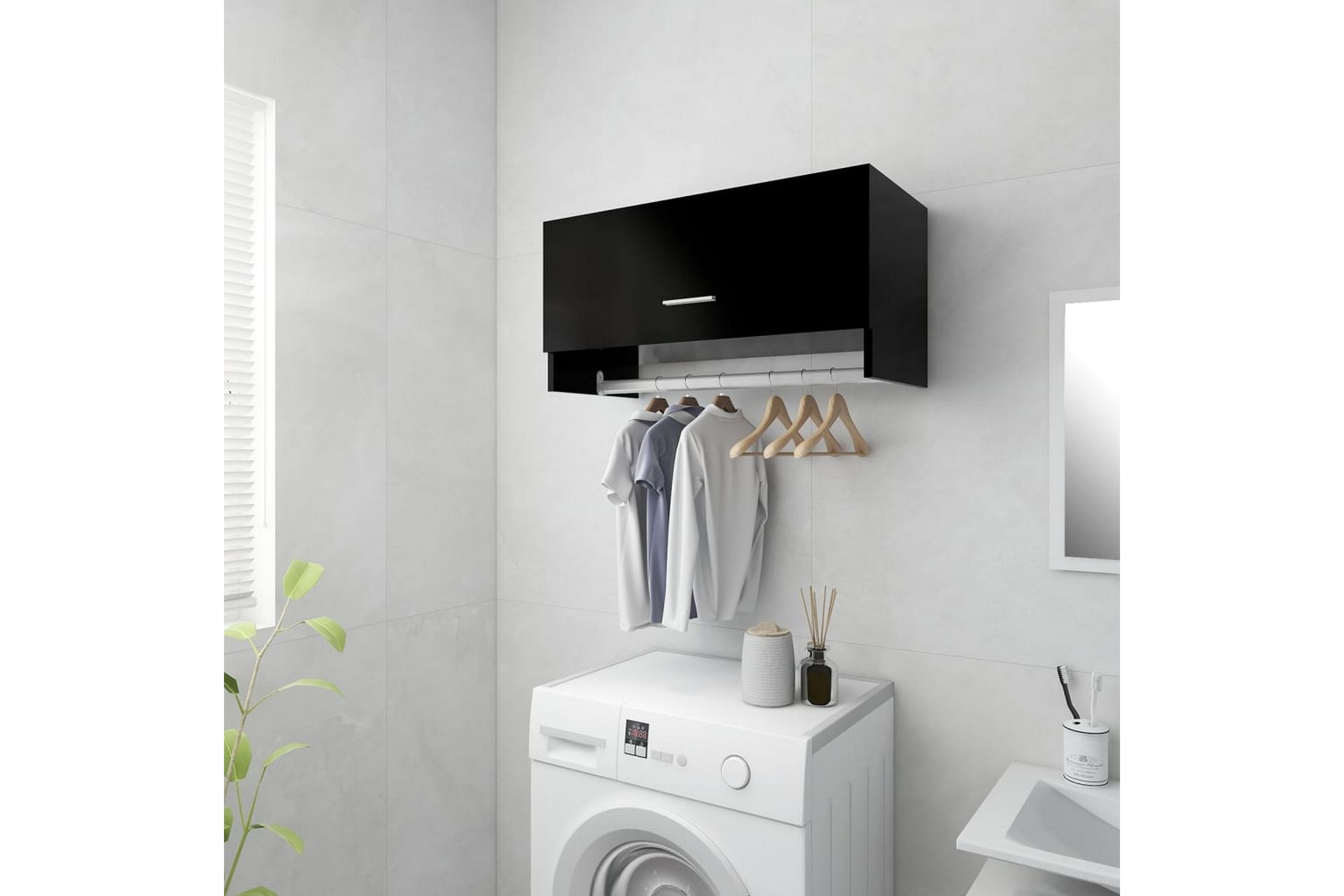 Garderobe svart 70x32,5x35 cm sponplate - Svart - Oppbevaring - Klesoppbevaring - Garderober & garderobesystem