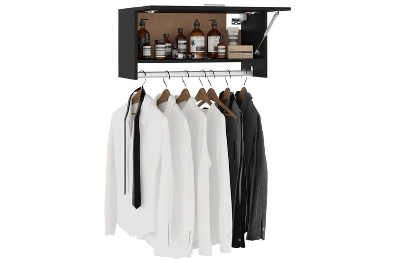 Garderobe svart 70x32,5x35 cm sponplate - Svart - Garderober & garderobesystem - Garderobeskap & klesskap