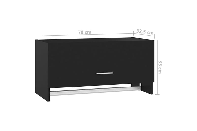 Garderobe svart 70x32,5x35 cm sponplate - Svart - Garderober & garderobesystem - Garderobeskap & klesskap