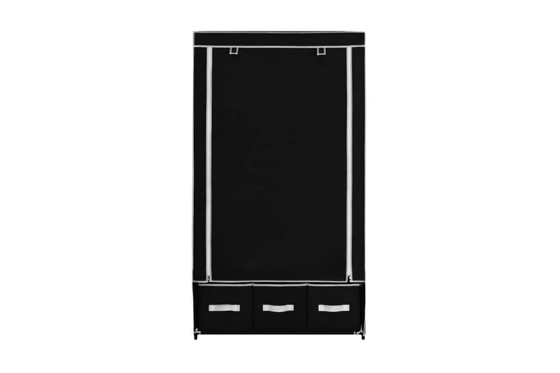 Garderobe svart 87x49x159 cm stoff - Oppbevaring - Klesoppbevaring - Garderober & garderobesystem