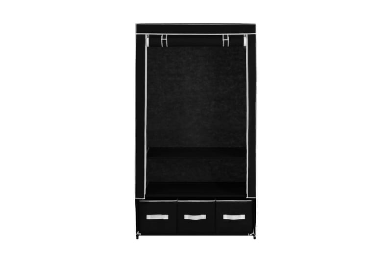 Garderobe svart 87x49x159 cm stoff - Oppbevaring - Klesoppbevaring - Garderober & garderobesystem