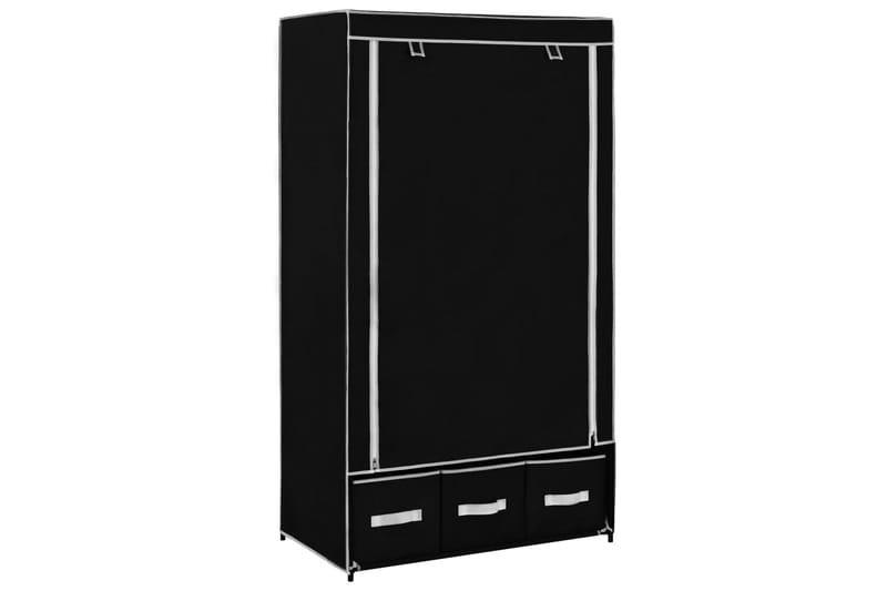 Garderobe svart 87x49x159 cm stoff - Oppbevaring - Klesoppbevaring - Garderober & garderobesystem