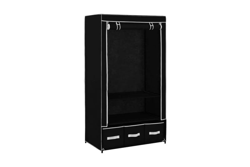 Garderobe svart 87x49x159 cm stoff - Oppbevaring - Klesoppbevaring - Garderober & garderobesystem