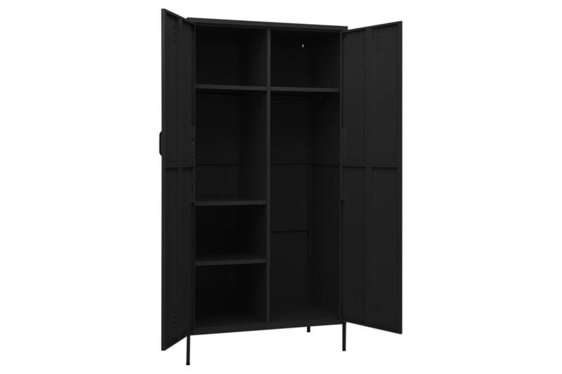 Garderobe svart 90x50x180 cm stål - Svart - Oppbevaring - Klesoppbevaring - Garderober & garderobesystem