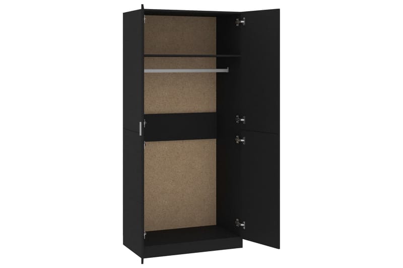 Garderobe svart 90x52x200 cm sponplate - Oppbevaring - Klesoppbevaring - Garderober & garderobesystem