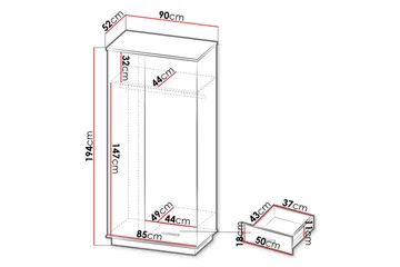 Garderobe - Svart|Eik - Oppbevaring - Klesoppbevaring - Garderober & garderobesystem